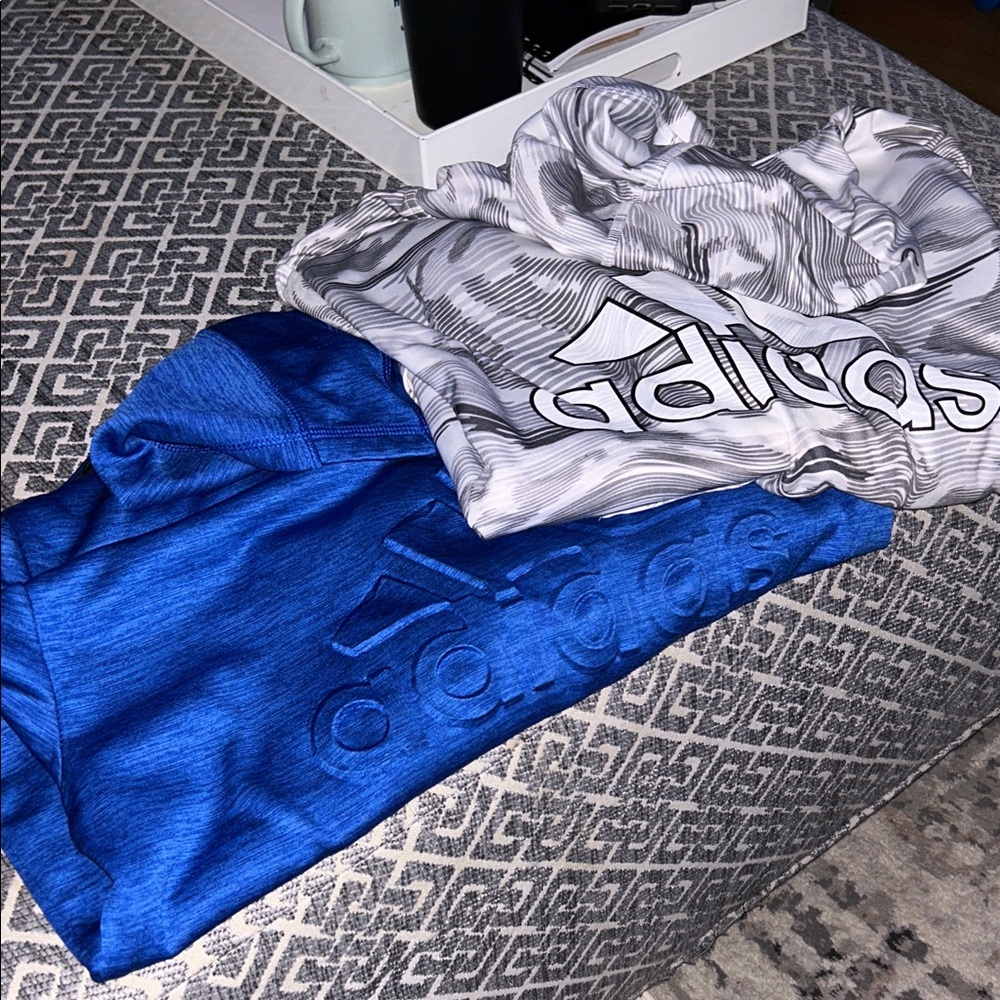 Adidas Blue and White Hoodies